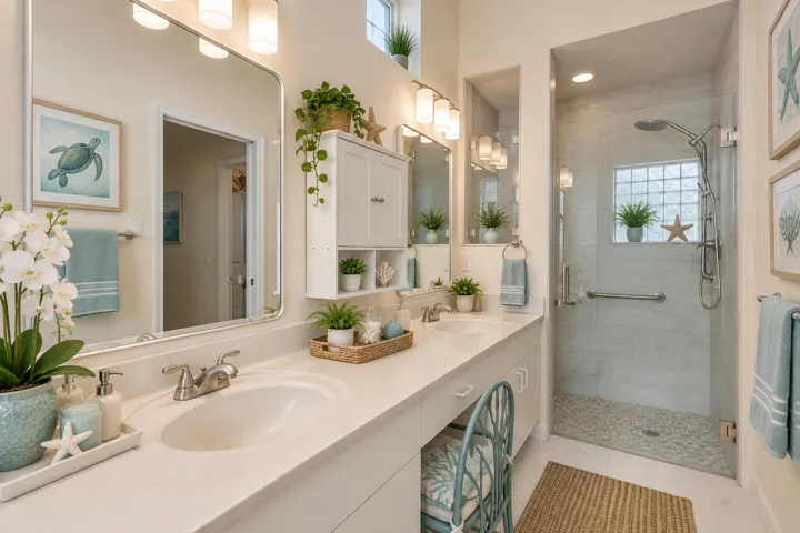 master bath staged