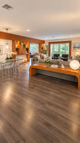 Integrated living and dining area