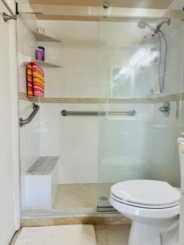 SHOWER WITH FRAMELESS DOOR