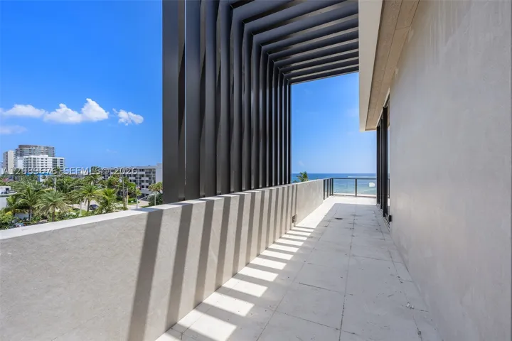 Louvered pergola, fourth-floor terrace.