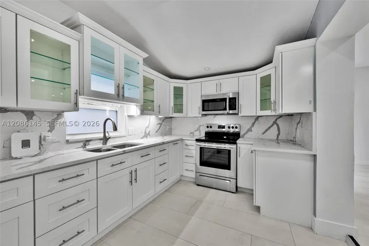 Updated kitchen with quartz countertops