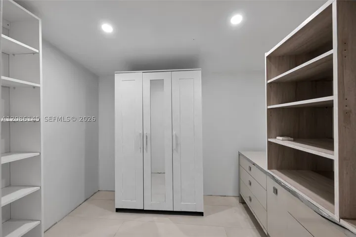 Generous primary walk-in closet