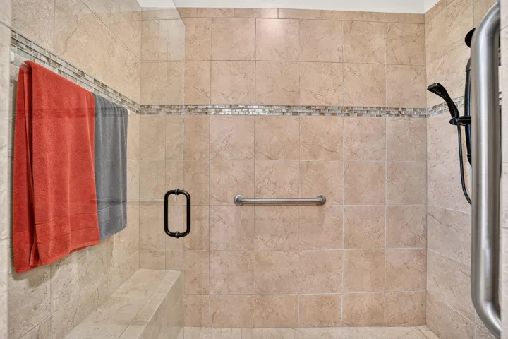 Master Shower with Bench
