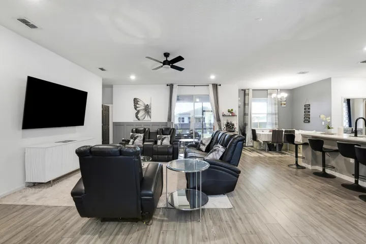 Open-Concept Living, Dining & Kitchen