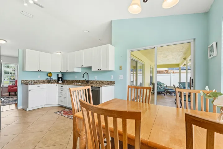 Kitchen with Slider to Covered Patio