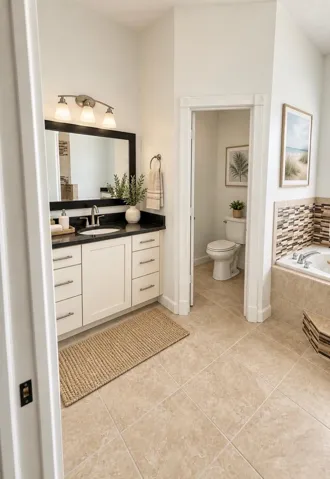 AI staged master bath