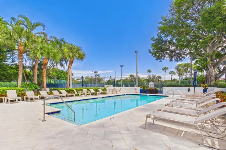 Salt water pool by courts