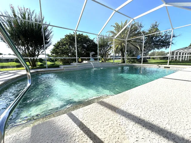 Pool with waterfall