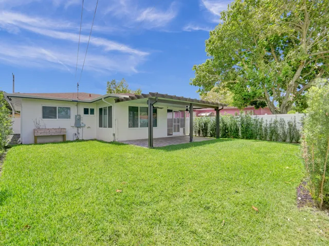 Large fenced backyard