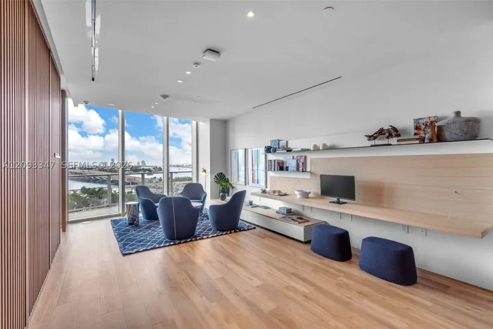 Co-working and media lounge overlooking Biscayne Bay