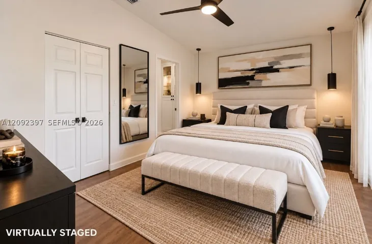 Virtually Staged Primary Bedroom