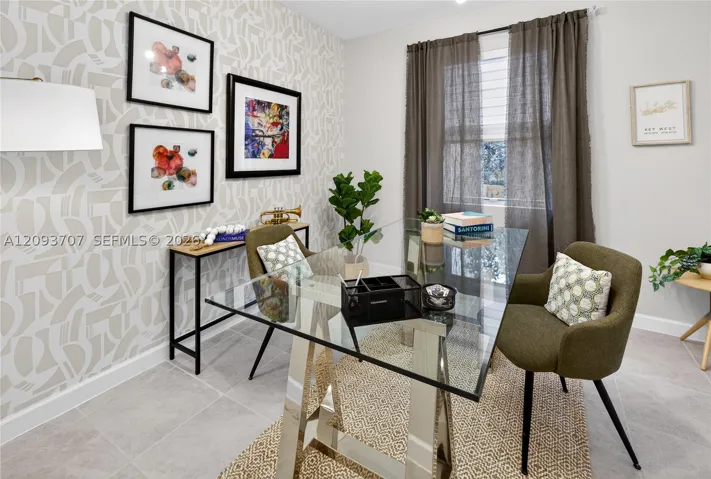 Any of the three secondary bedrooms can be used as a hobby space, guest room or as a home office to concentrate on work, as it’s furnished here.
