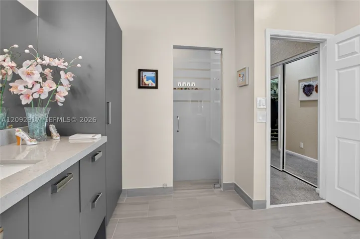 Separate room for toilet.