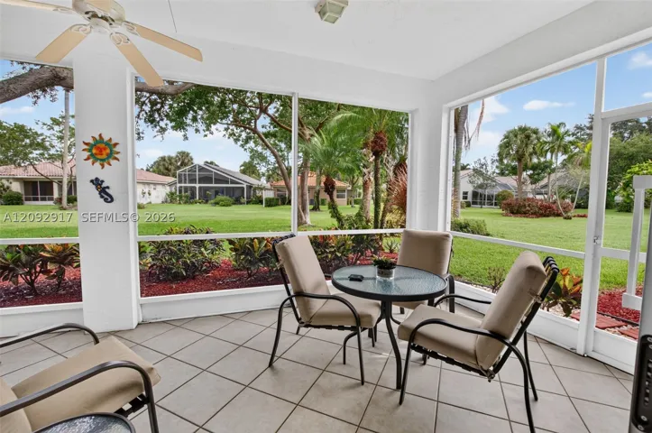 Expansive screened-in patio.