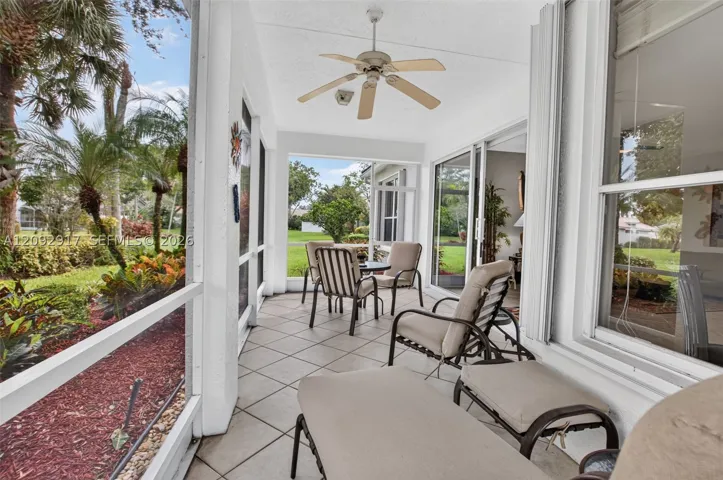 Expansive screened-in patio.