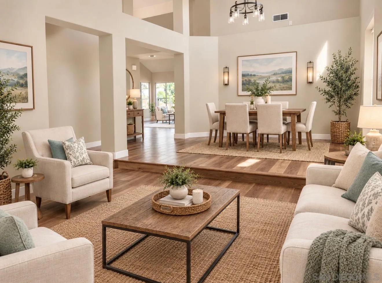 2934 Manzanita View Rd, Alpine, CA 91901 Living Room and Dining Room Photo Enhancement