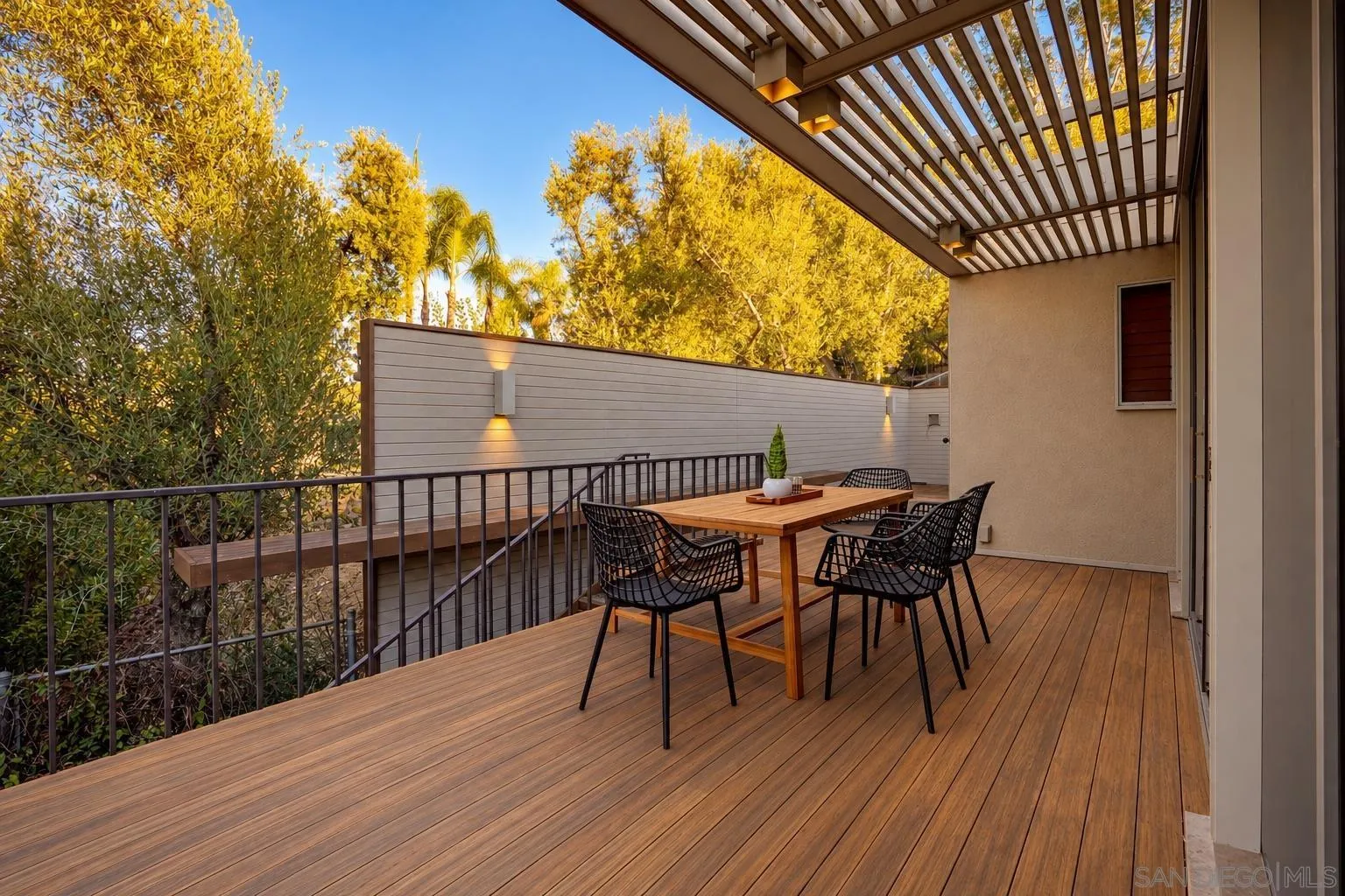 Digitally altered to show renovated decking.