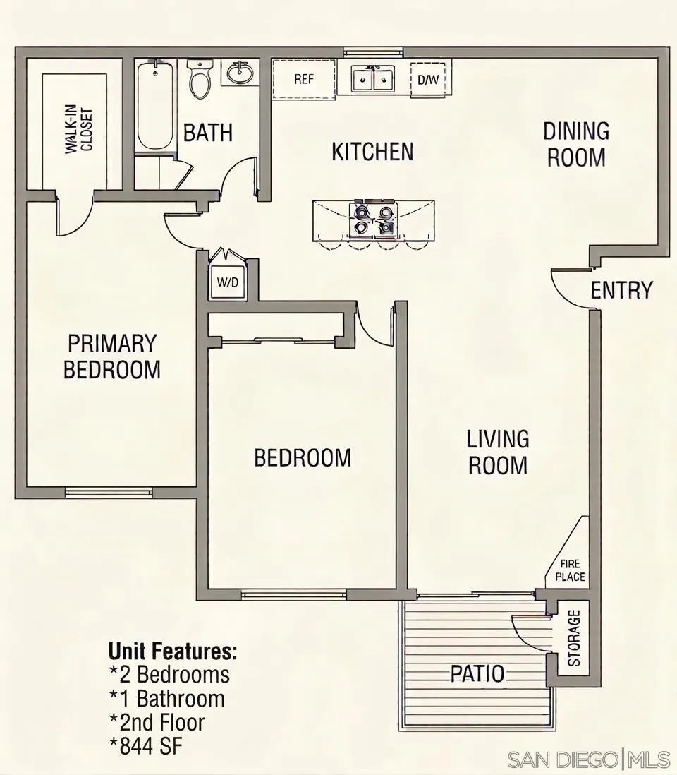 2940 Alta View Dr, #F203, San Diego, CA 92139 Interior Space/Layout