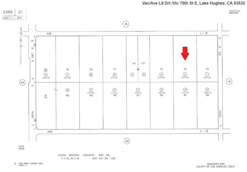0 Vac/ave L8 Drt/vic 75th St E, Lake Hughes, CA 93532 - Photo 2 of 2, Lake Hughes, CA