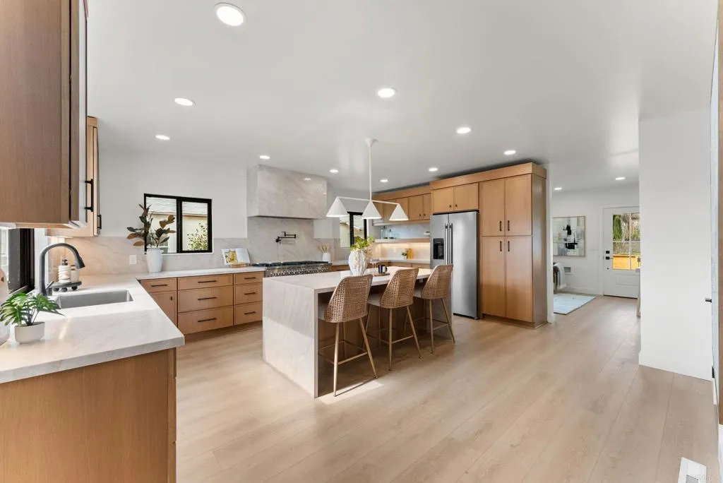 Taj Mahal - Quartz Countertops w/ waterfall edge Front Home 4771 Del Mar