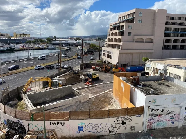 View from roof overlooking City property planned for Chinatown rail station