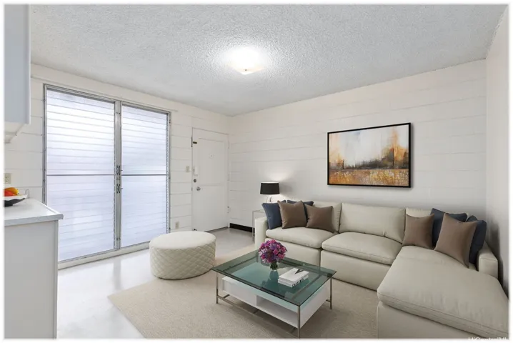 1-Bedroom Unit Living Room Enhanced (Virtually​​‌​​​​‌​​‌‌​‌‌​​​‌‌​‌​‌​‌​​​‌​​ Staged)