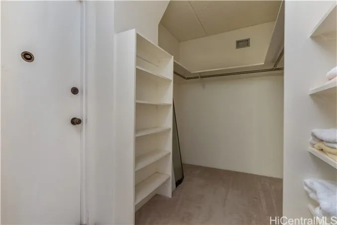 master bedroom closet with emergency exit door