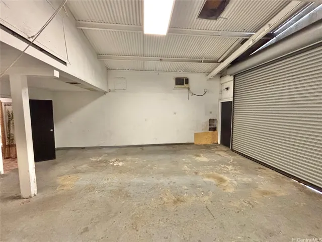 Interior of garage entry to Bamboo Shop.