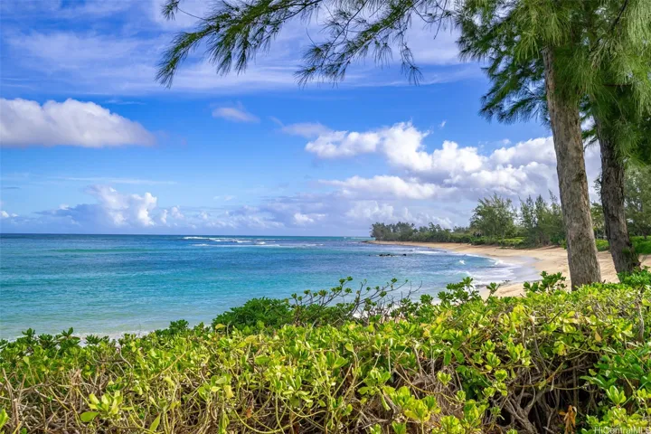 View of Velzyland surf break (flat in summer)