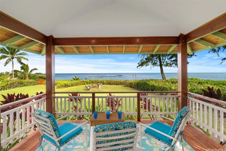 View from bedroom to downstairs private lanai