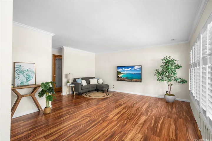 Inviting and cozy. TV screen has been Virtually Enhanced