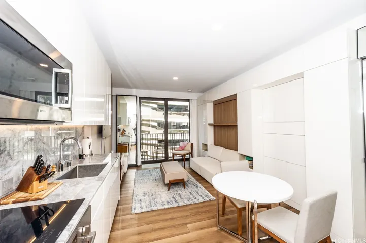 Open Area with Murphy Bed Closed