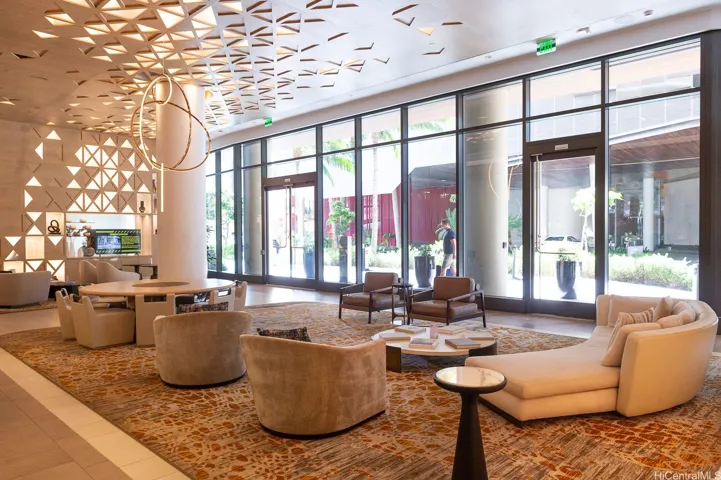 A'ali'i' lounge at the front entrance