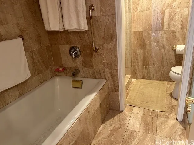 bathtub is separate from toilet