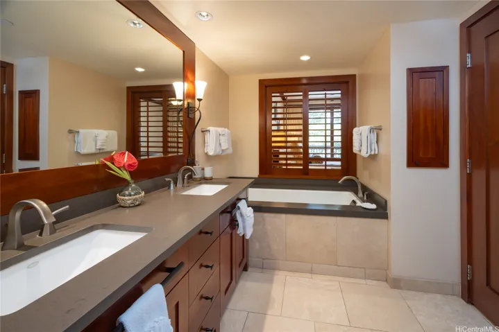 Relax in oversized tub in the Primary Bathroom.