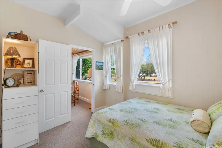 Bedroom 1 looking towards main living areas.