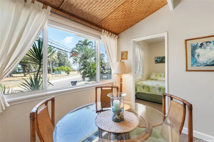 Ocean and Kailua Beach Park views from your living room and one of the two ensuite bedrooms.
