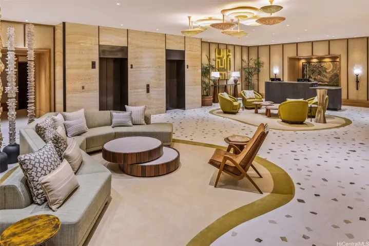 A newly renovated valet area on the first floor