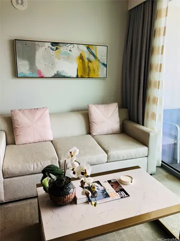 Have a guest? No problem. Note the full size sofa bed in the living area.