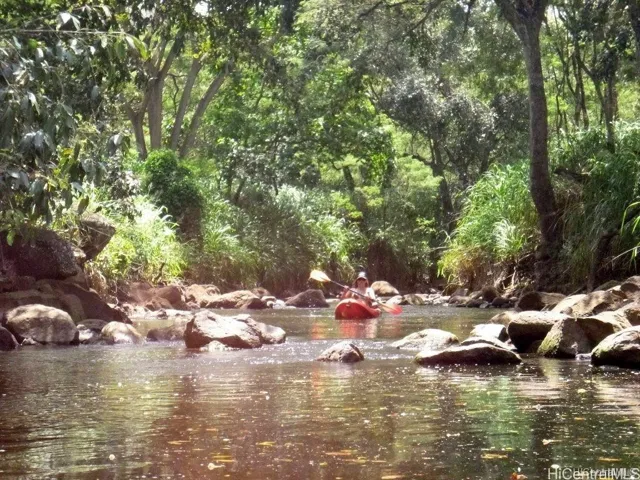 Kayak coming down from property.