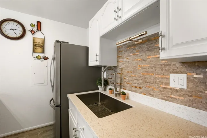 Refrigerator and sink area