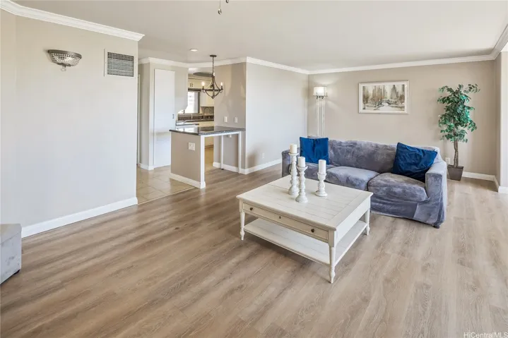 Large living room and dining area
