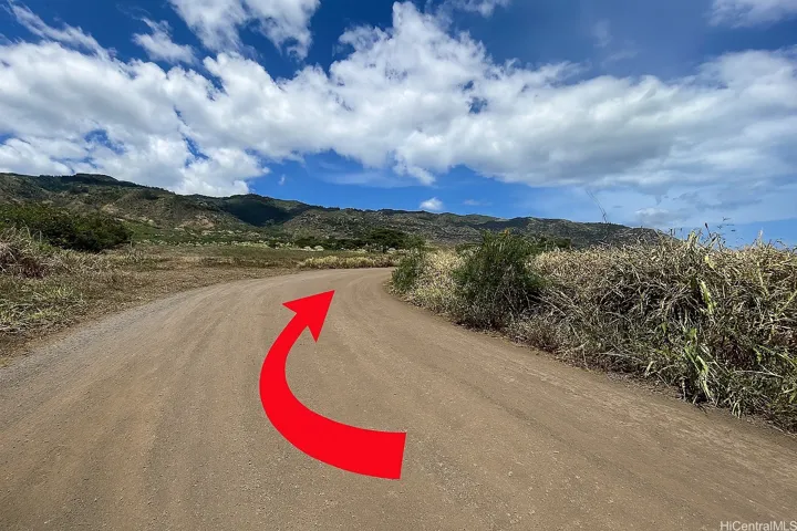 Take Dirt Road Shown in First Picture, bends to the right