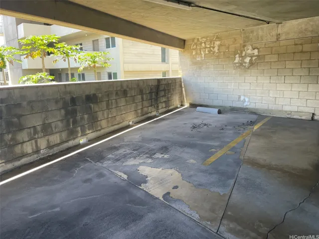 Full Size parking stall that is by its self.
