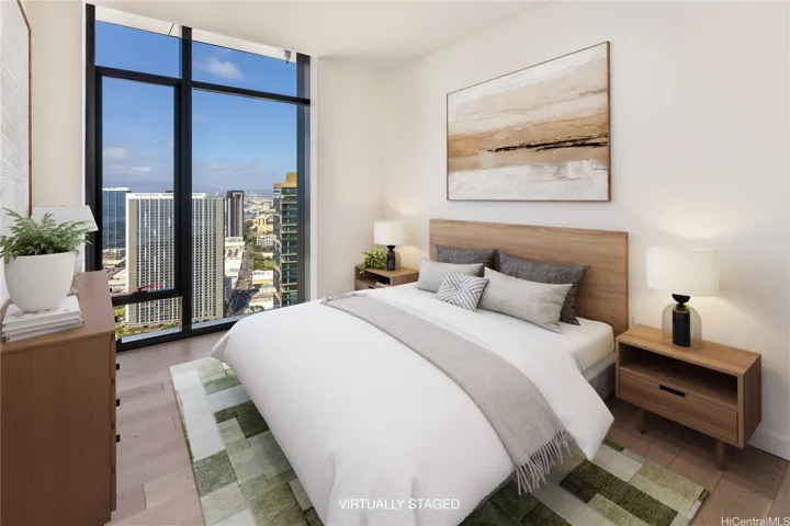 From a different angle, you can see the Virtual Staging again and note the high ceilings