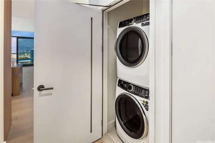 Washer and dryer are included, still new since the apartment has never been occupied.