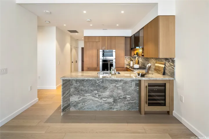 Here is another view of the lovely counters and kitchen.