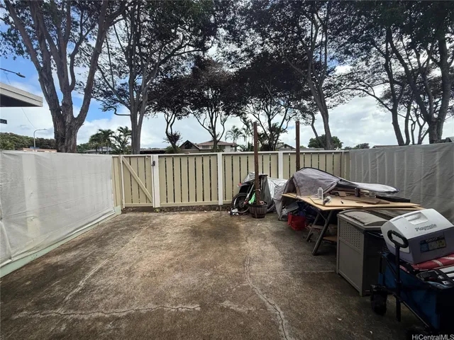 Fully fenced backyard.
