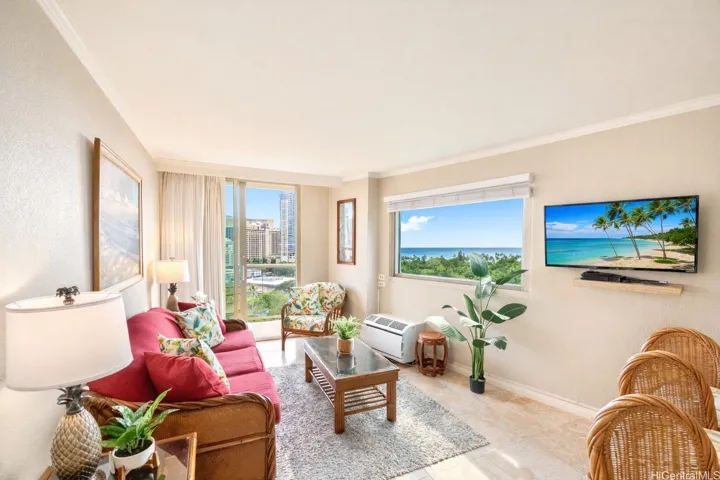 Living Room w/ocean view, enhanced
