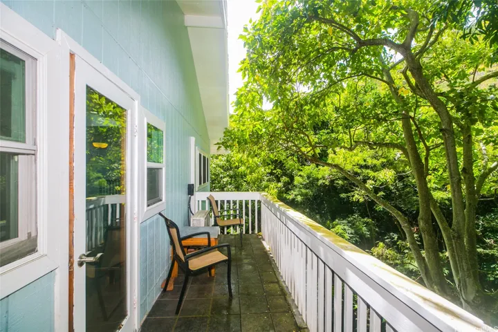 Balcony overlooking forest